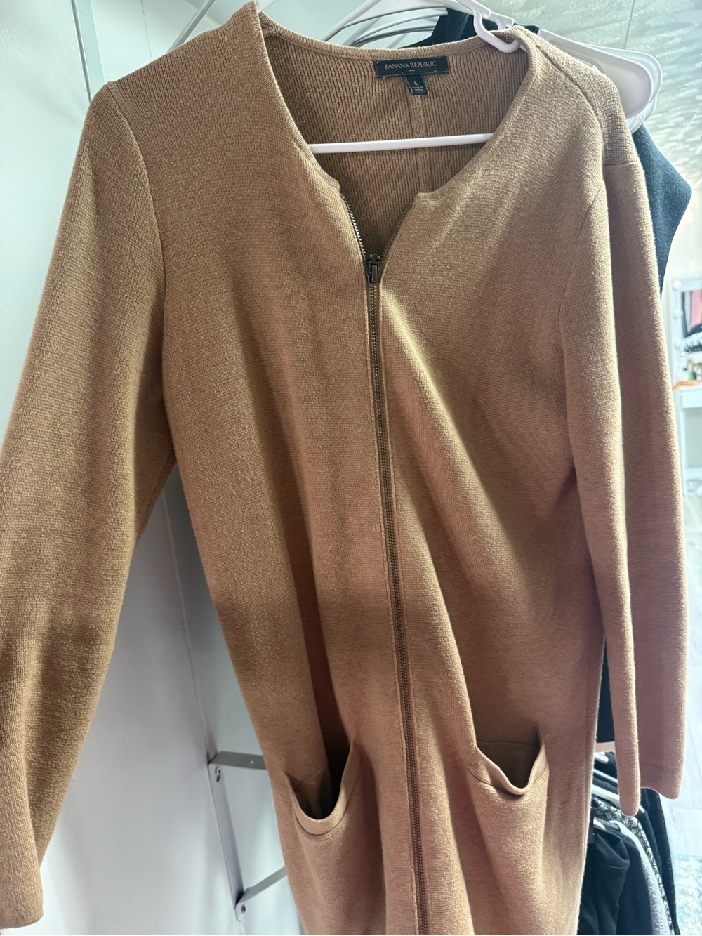 Banana Republic Camel Zip Cardigan Jacket